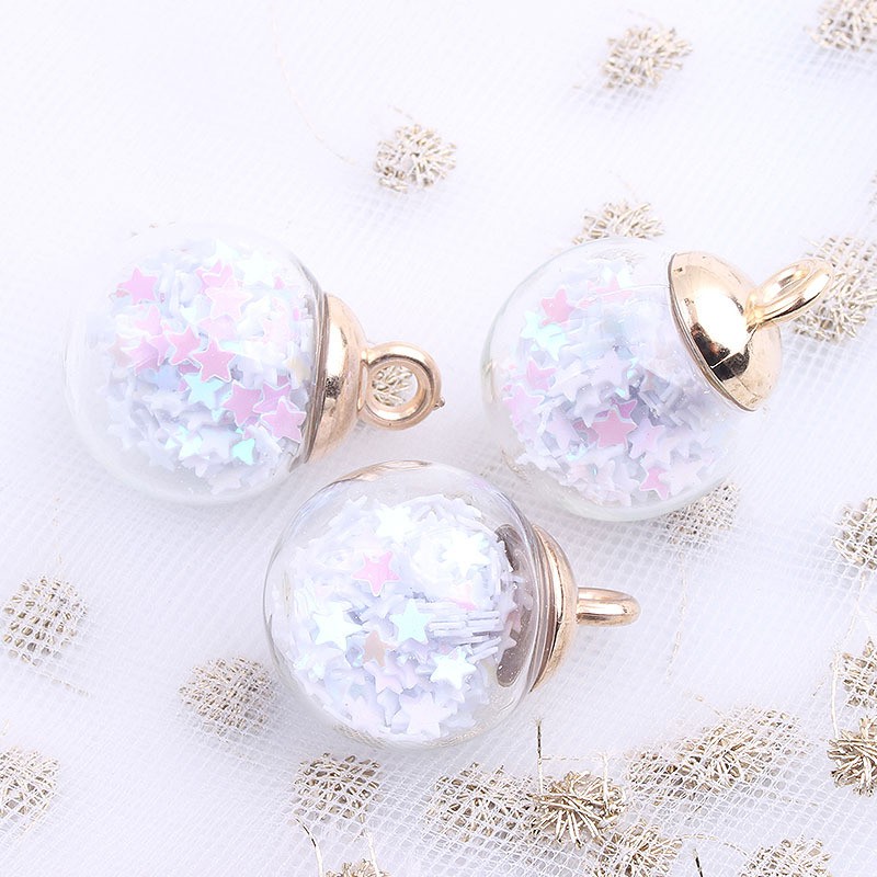 Phụ Kiện Trang Sức Hình Ngôi Sao Năm Cánh Mặt Kính Nhiều Màu Sắc Thủ Công