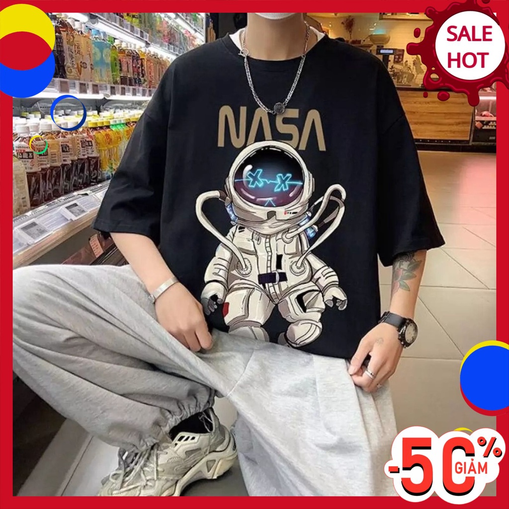 Áo thun nam nữ phi hành gia phong cách PHG Hàn Quốc chất cotton siêu đẹp vải dày from rộng A52