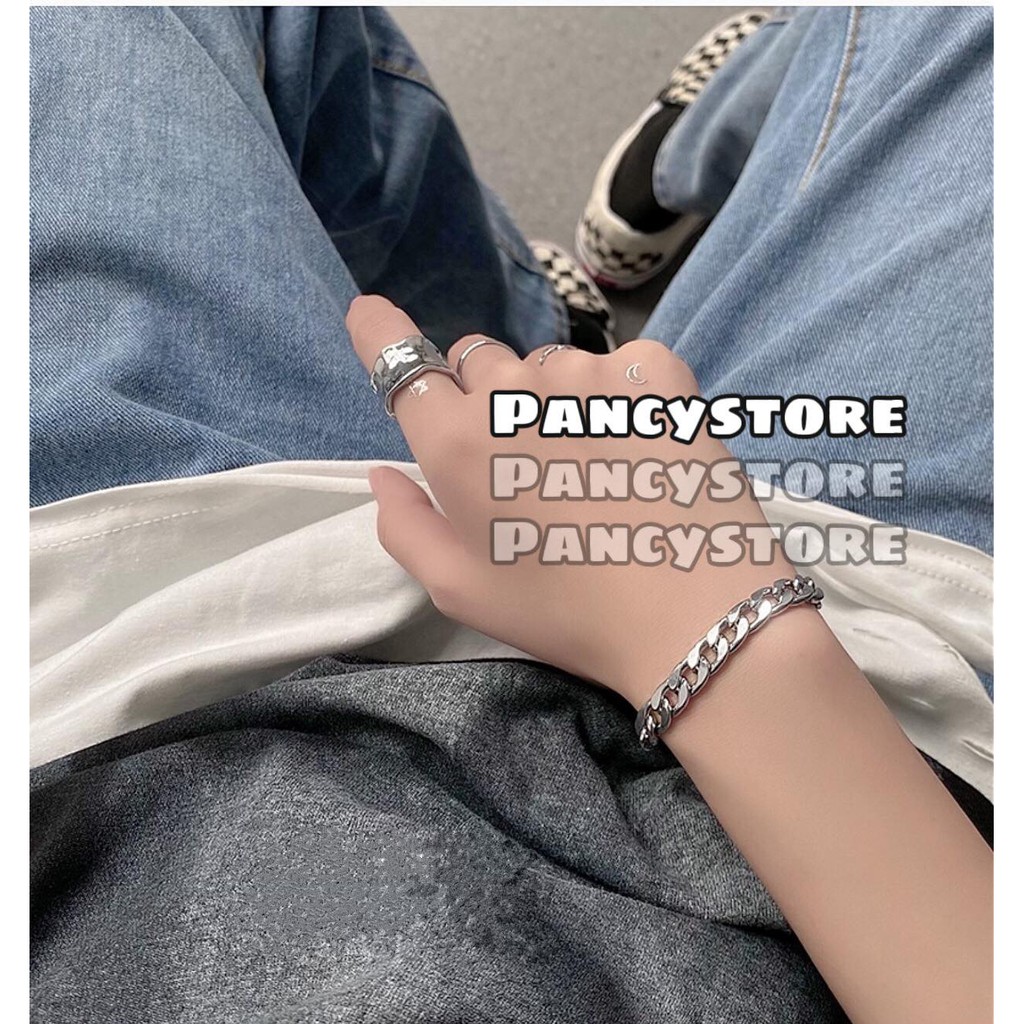 vòng tay lắc tay nam nữ dây xích titan không gỉ unisex G-dragon bts