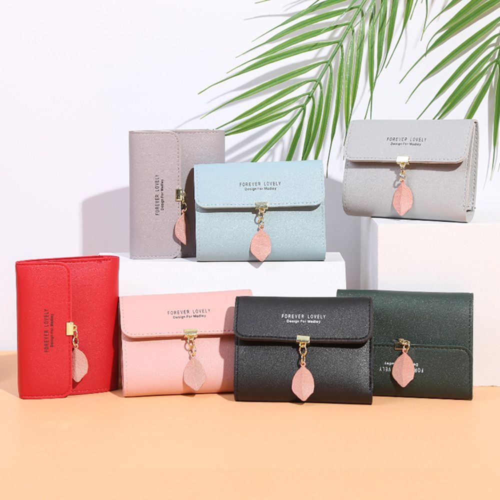 Ví da PU cầm tay mini dáng ngắn nhiều màu sắc có khóa kéo thời trang MIHAN1 cho nữ