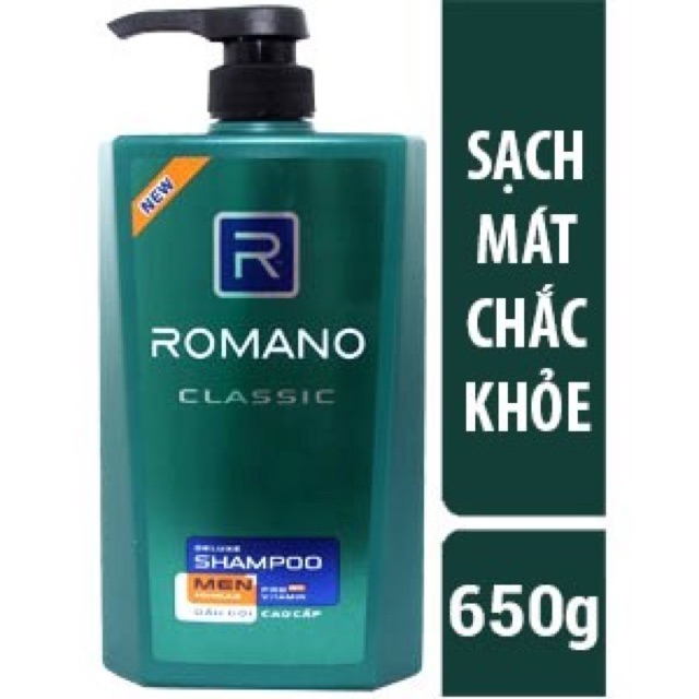 Tắm gội romano 2in1 Hair &amp; Body wash 650g đủ màu
