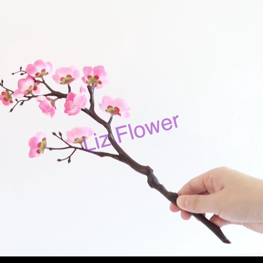 CÀNH ĐÀO GIẢ TRANG TRÍ - HOA GIẢ Y NHƯ THẬT Liz Flower - Cành Hoa Đào Ta Trang Trí Tết [A5_D4]