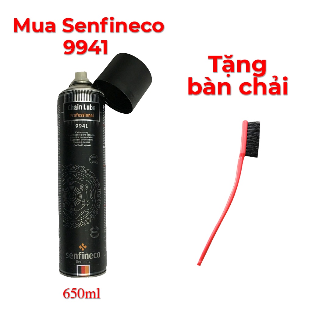 [Chai 650ml Tặng Bàn Chải Đỏ] Dưỡng Sên Senfineco 9941 - Bôi Trơn Sên Dạng Mỡ Bò Xanh
