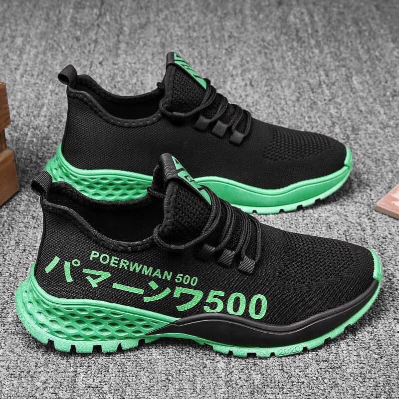 Giày sneaker nam thể thao Poerrwmann 500 màu be siêu chất