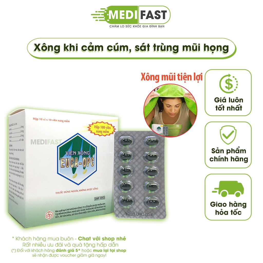 Viên xông mũi, họng - từ Tinh dầu - Xông khi cảm cúm, xông sát khuẩn mũi họng