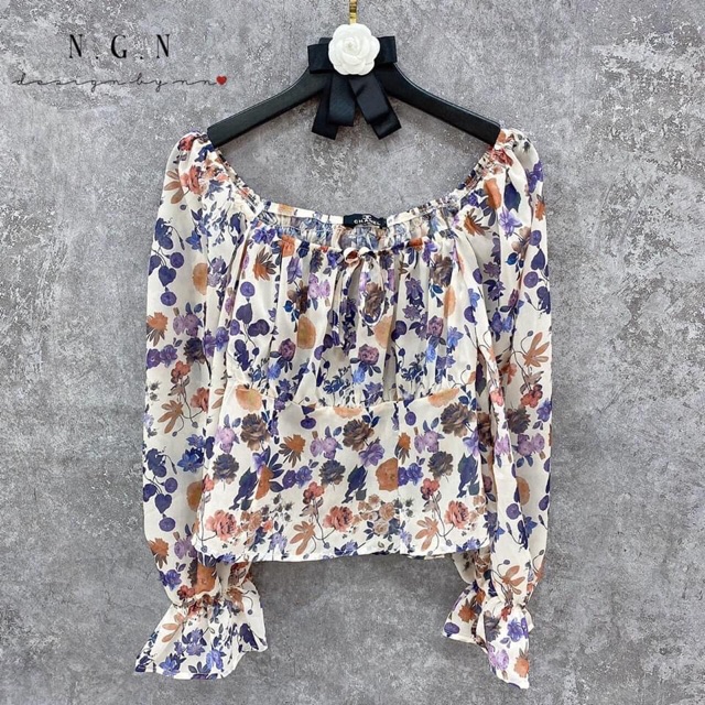 ÁO HOA VOAN TƠ HÀN CAO CẤP