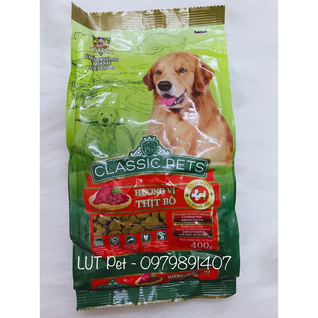 [Mã 159FMCGSALE giảm 8% đơn 500K] Thức ăn hạt cho chó Classic Pets - hạt khô cho chó lớn - vị thịt bò