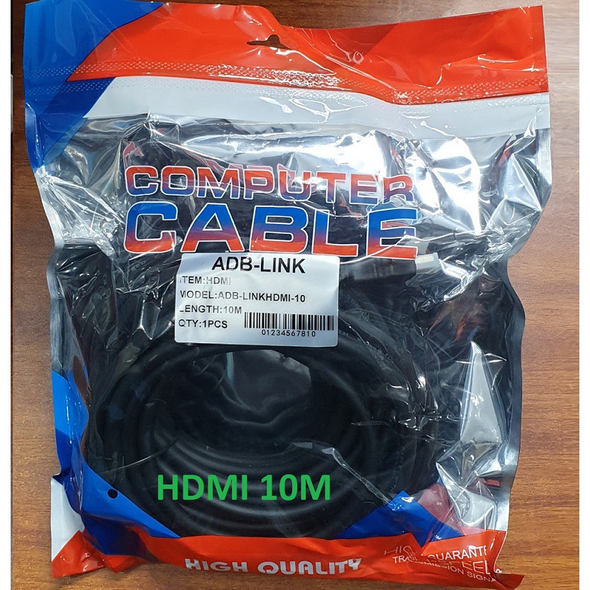 Dây Cáp HDMI 10M ADBLink Full HD Dây Tròn Màu Đen