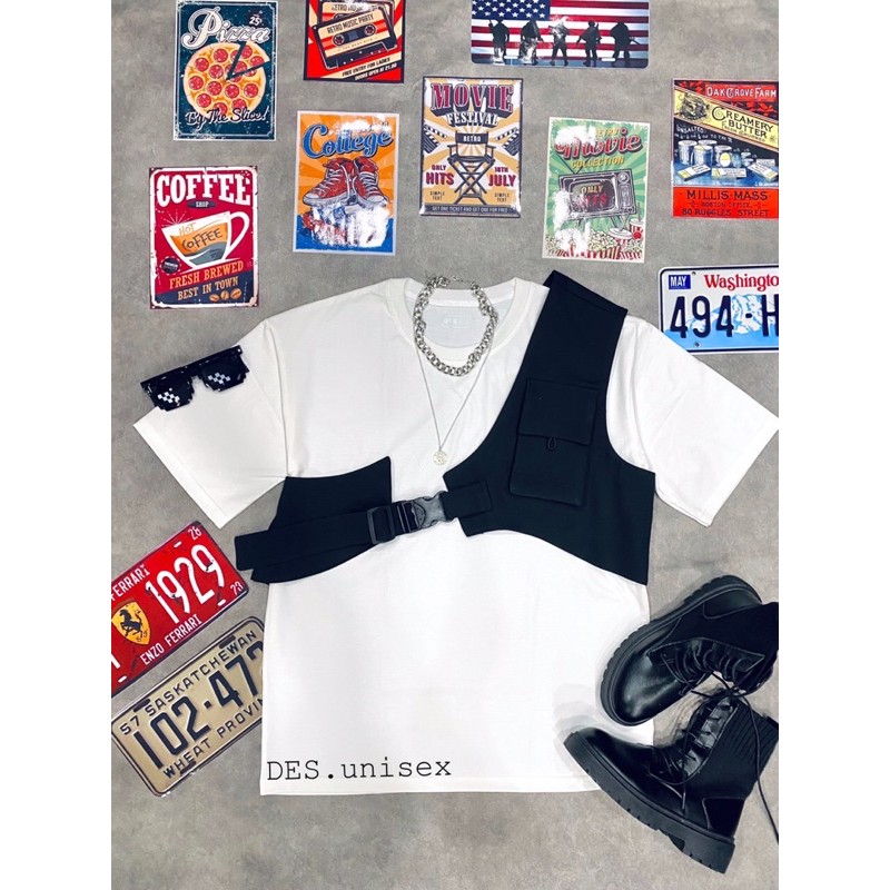 [HÌNH THẬT] Áo ghile túi chéo unisex | BigBuy360 - bigbuy360.vn