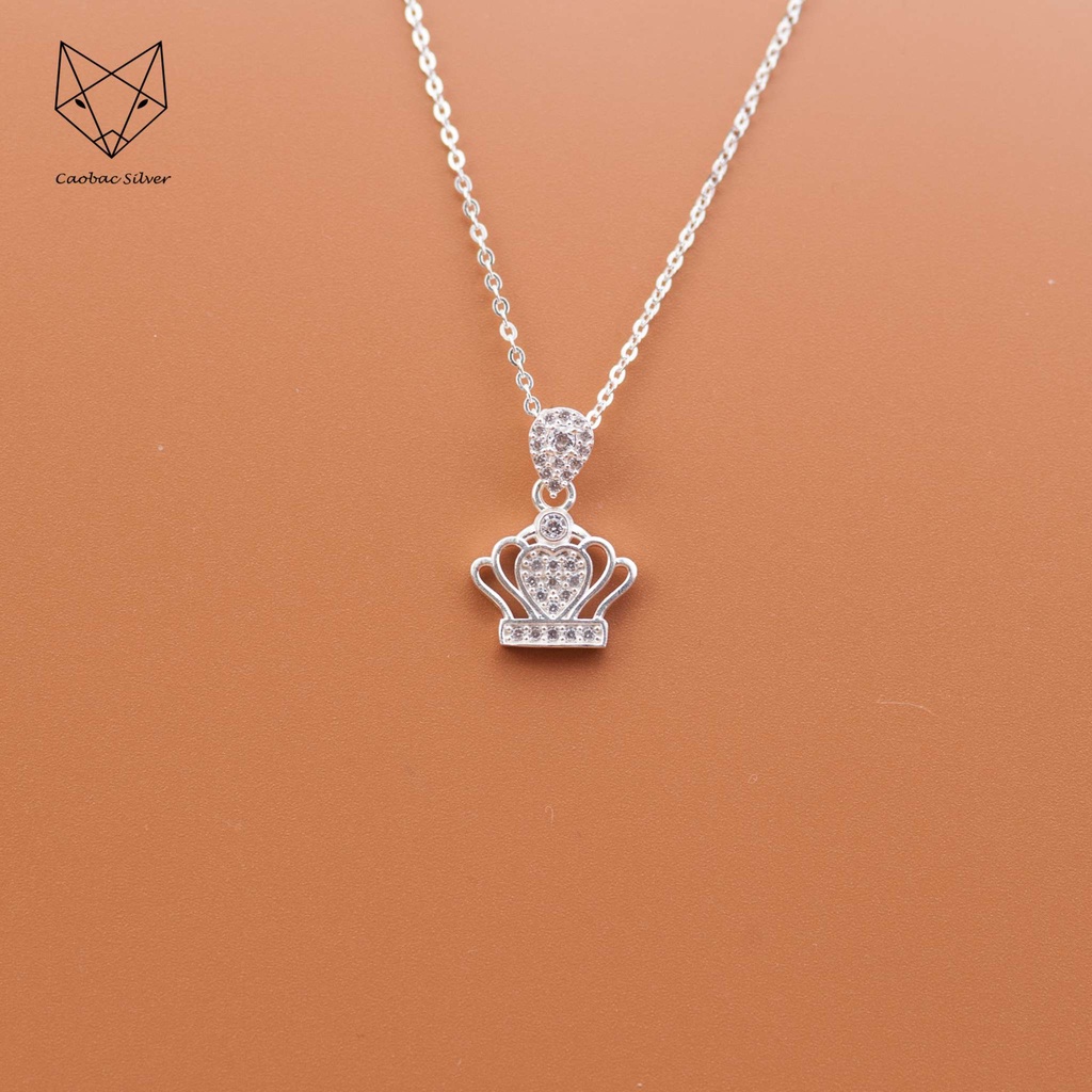 Dây Chuyền Bạc Ta Cao Cấp CaoBac Silver Vương Miện Sang Trọng Cho Bạn Gái