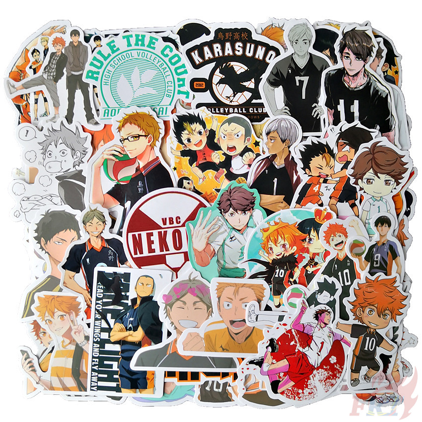 Bộ 102 Miếng Dán Hình Anime Haikyuu Dùng Trang Trí