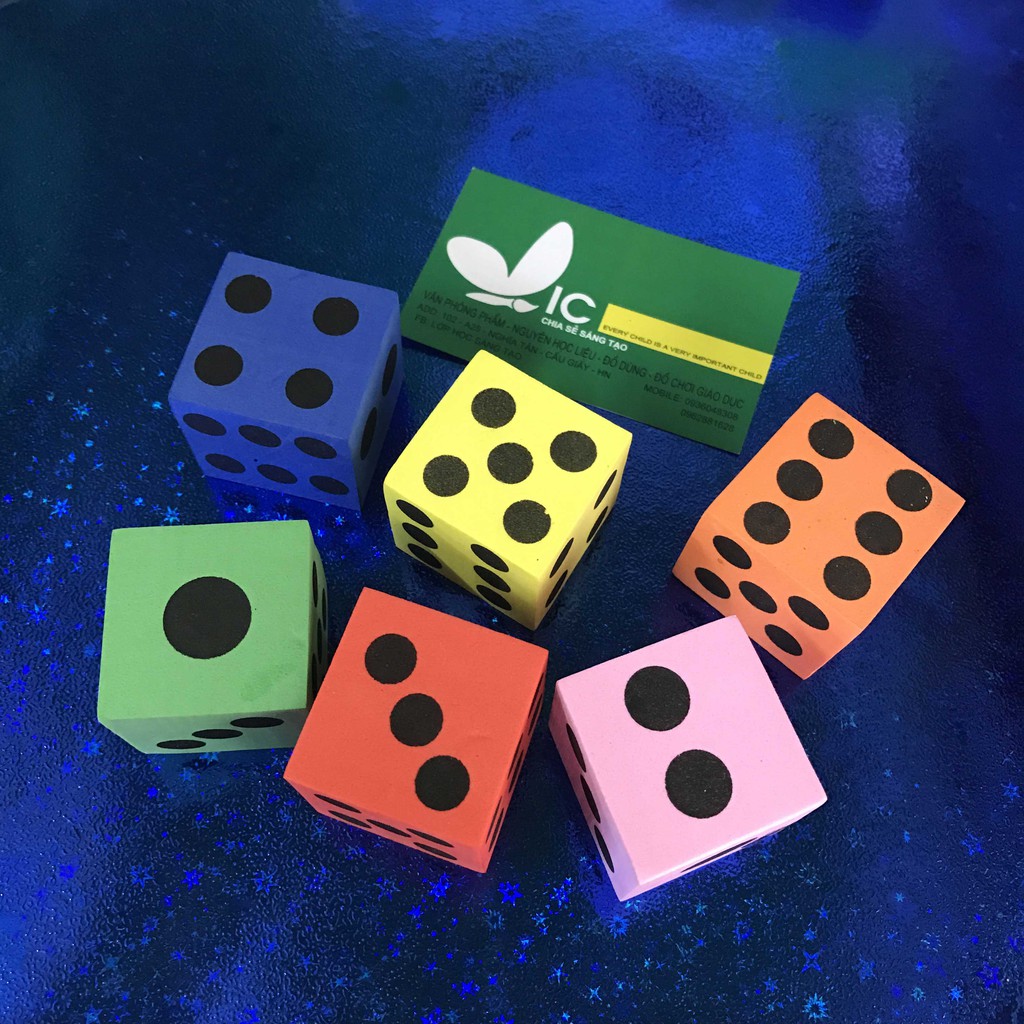 Set 6 Xúc xắc xốp 37x37mm
