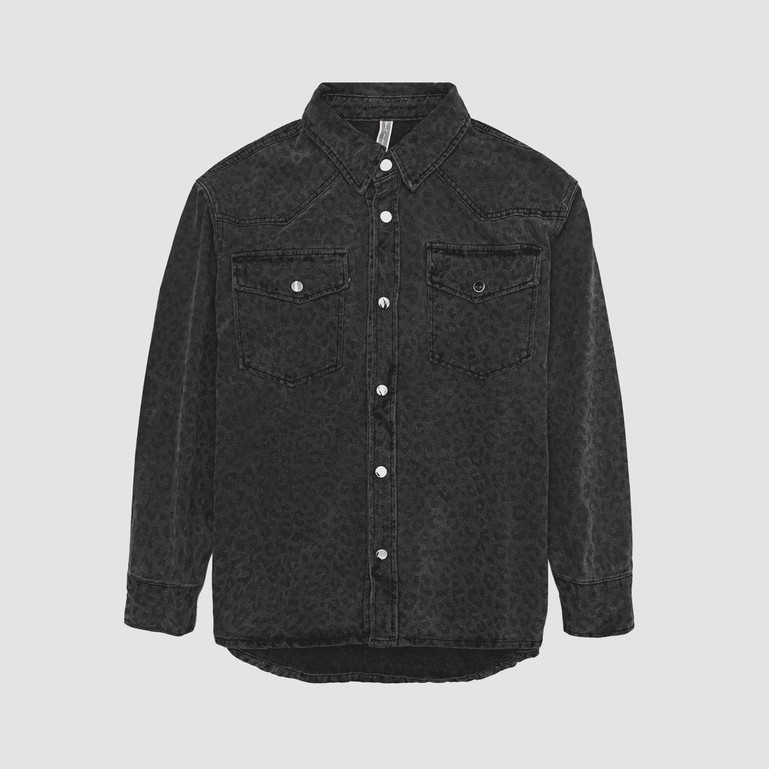 Áo khoác Denim họa tiết JHL 23055 Leopard Skin Overshirt