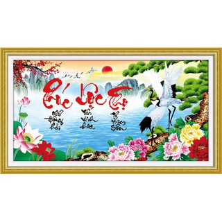 Tranh Thêu Chữ Thập 3D Phúc Lộc Thọ EVA8443 , 222994 (KHÁCH TỰ THÊU) KT:58X35CM