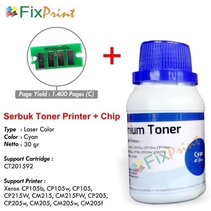 Bộ Phụ Kiện Lõi Phấn + Toner Xerox Cp105 Cp205 Cm215fw 2000 Trang Màu Vàng