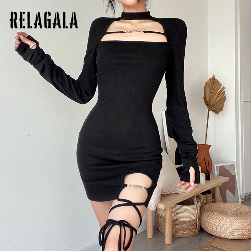 Relagala Quần Legging Ôm Dáng Màu Trơn Thời Trang Quyến Rũ Cho Nữ