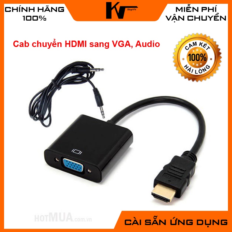 Cab chuyển đổi HDMI sang VGA, Audio, HDMI To VGA