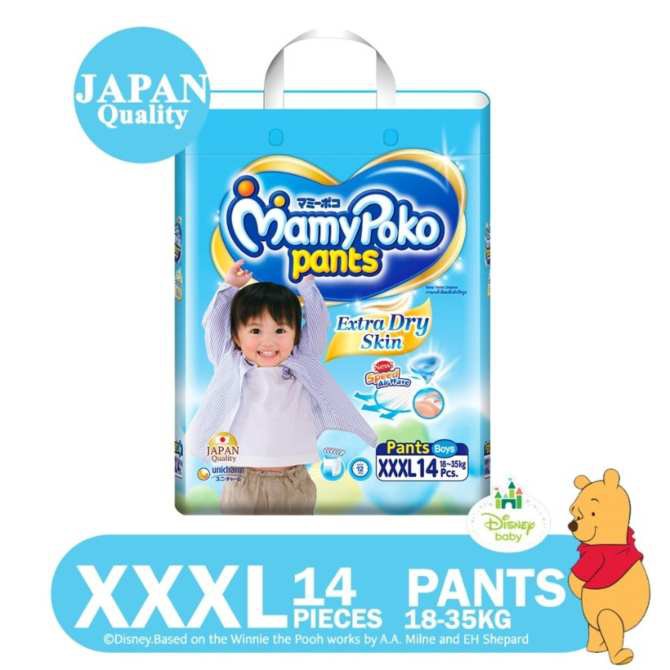 Tả quần mamypoko XXXL 14 miếng cho bé 18-35kg, bĩm quần mamypoko xxxl14 miếng bé trai, bé gái