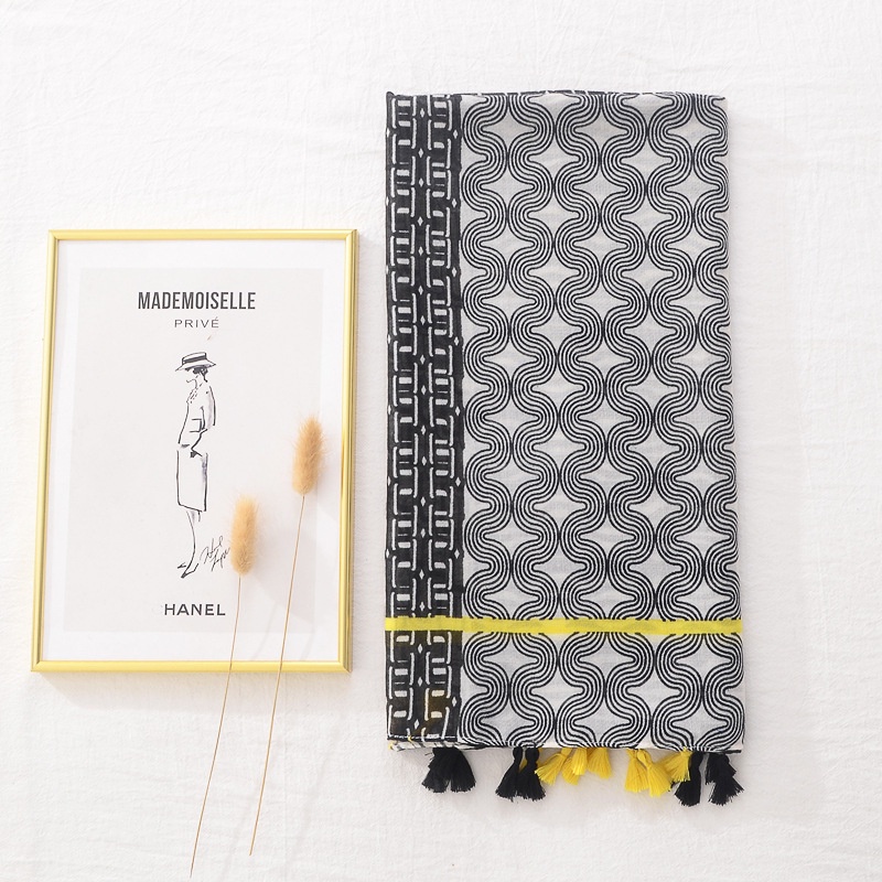 Mới Khăn Choàng Đi Biển Họa Tiết Hình Học Thời Trang