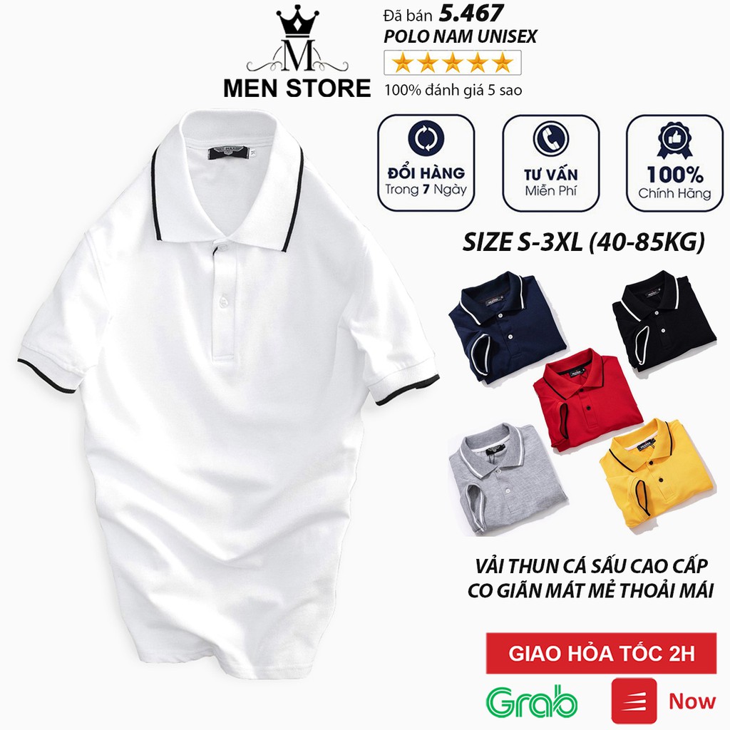 Áo phông polo nam nữ unisex có cổ đẹp Hamino ngắn tay vải thun cotton co giãn thoải mái E2