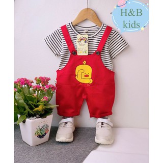 Set yếm kaki hình vịt cho bé