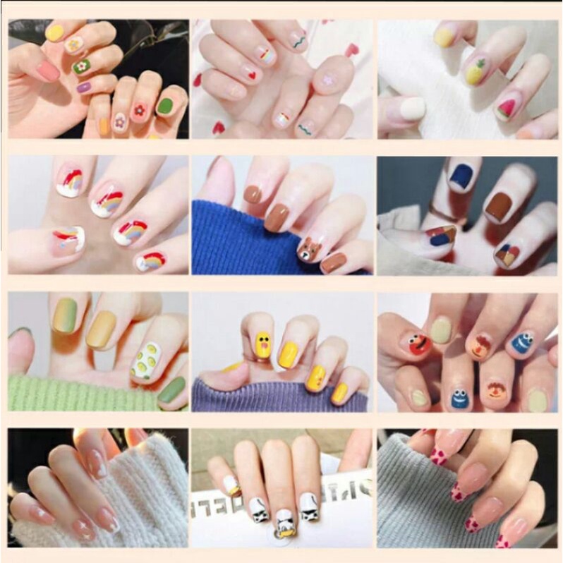 SET 14 STICKER DÁN MÓNG TAY CHỐNG NƯỚC MODELONES &amp; DŨA MÓNG CHO HỌC SINH