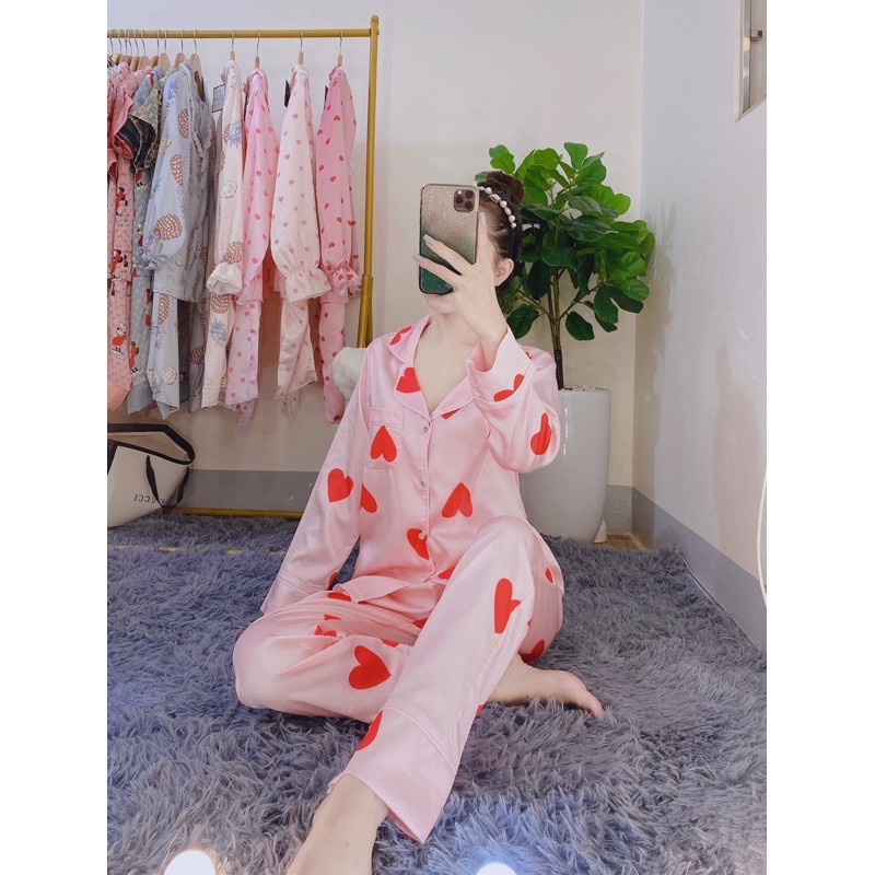 Bộ lụa satin dài tay hình hot nhất | BigBuy360 - bigbuy360.vn