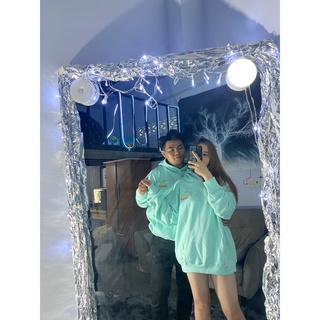 Áo khoác hoodie xanh mint form rộng 80kg