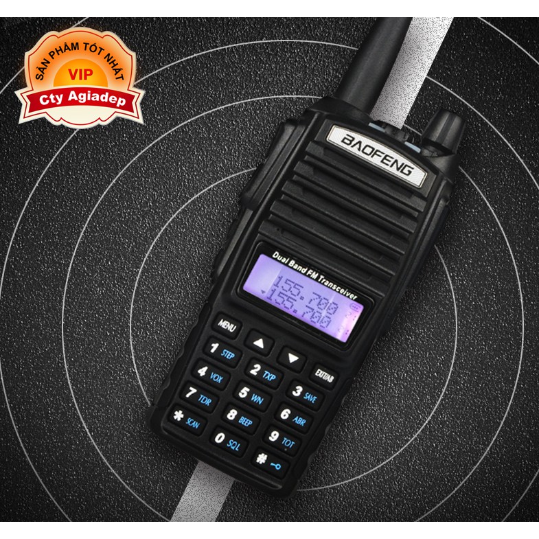 COMBO 2 Bộ đàm hàng hiệu Baofeng nổi tiếng, có bàn phím, nghe gọi tiện lợi V82 - Tặng 2 tai nghe chính hãng