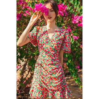 OLV - Đầm Floral Ruching Dress