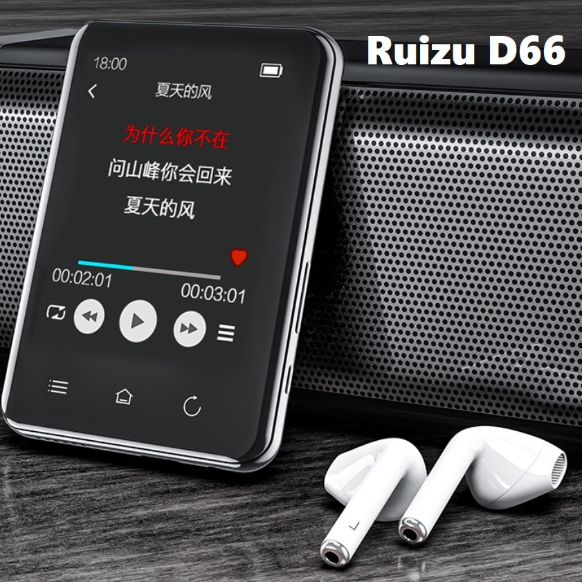 Máy nghe nhạc MP3/MP4 Ruizu D66 màn hình 2.8inch hỗ trợ BLuetooth 5.0 bộ nhớ trong 16G