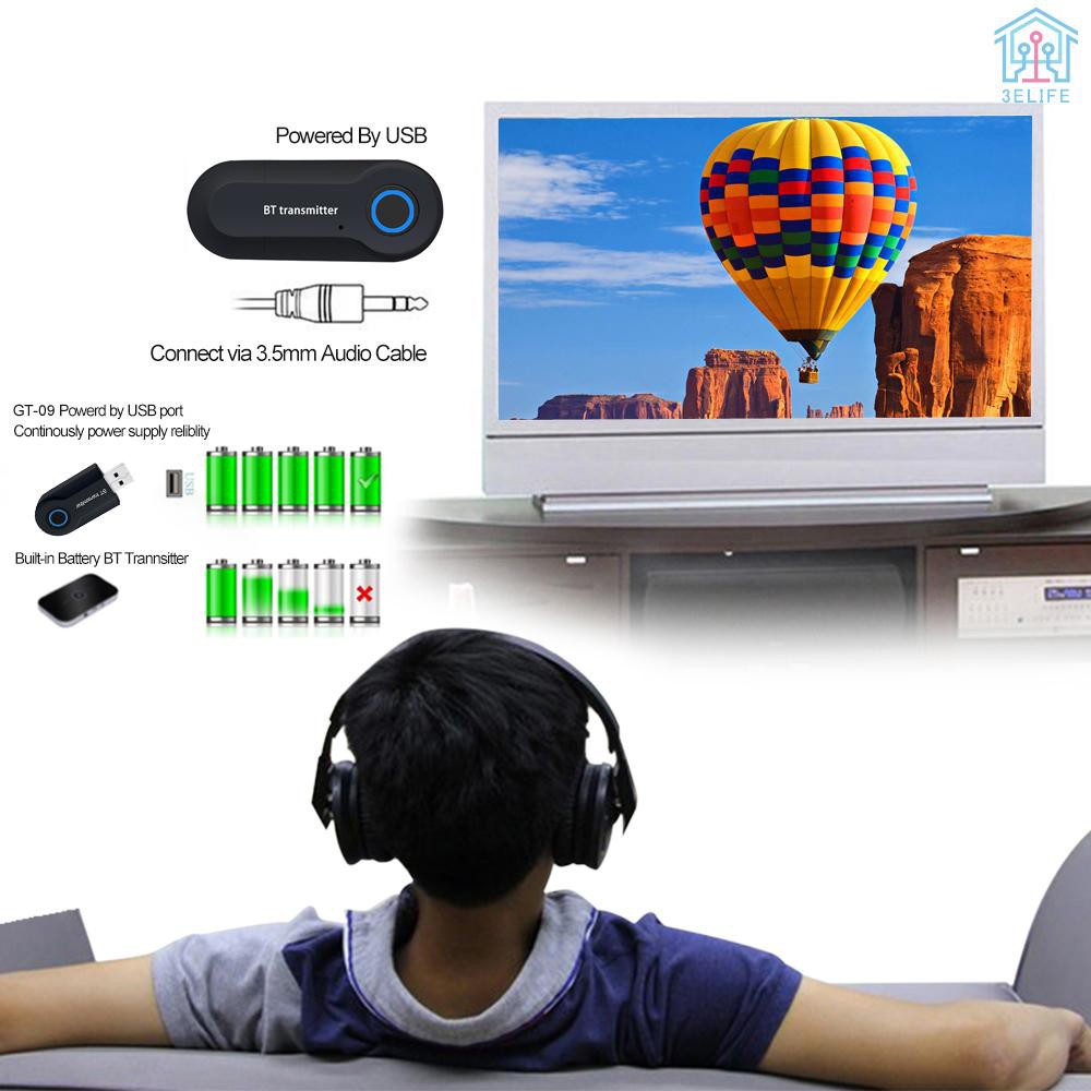 【E&V】Bluetooth Audio Transmitter Wireless Audio Adapter Stereo Music Stream Transmitter for TV DVD Player PC MP3