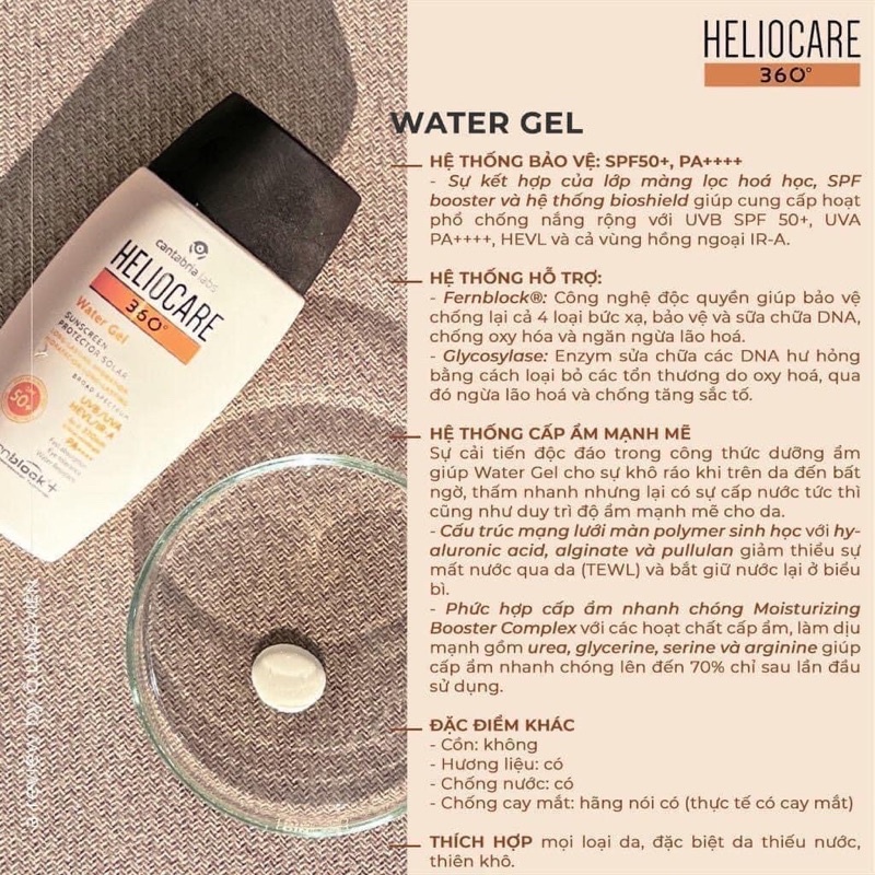 Kem chống nắng Heliocare Water Gel SPF 50