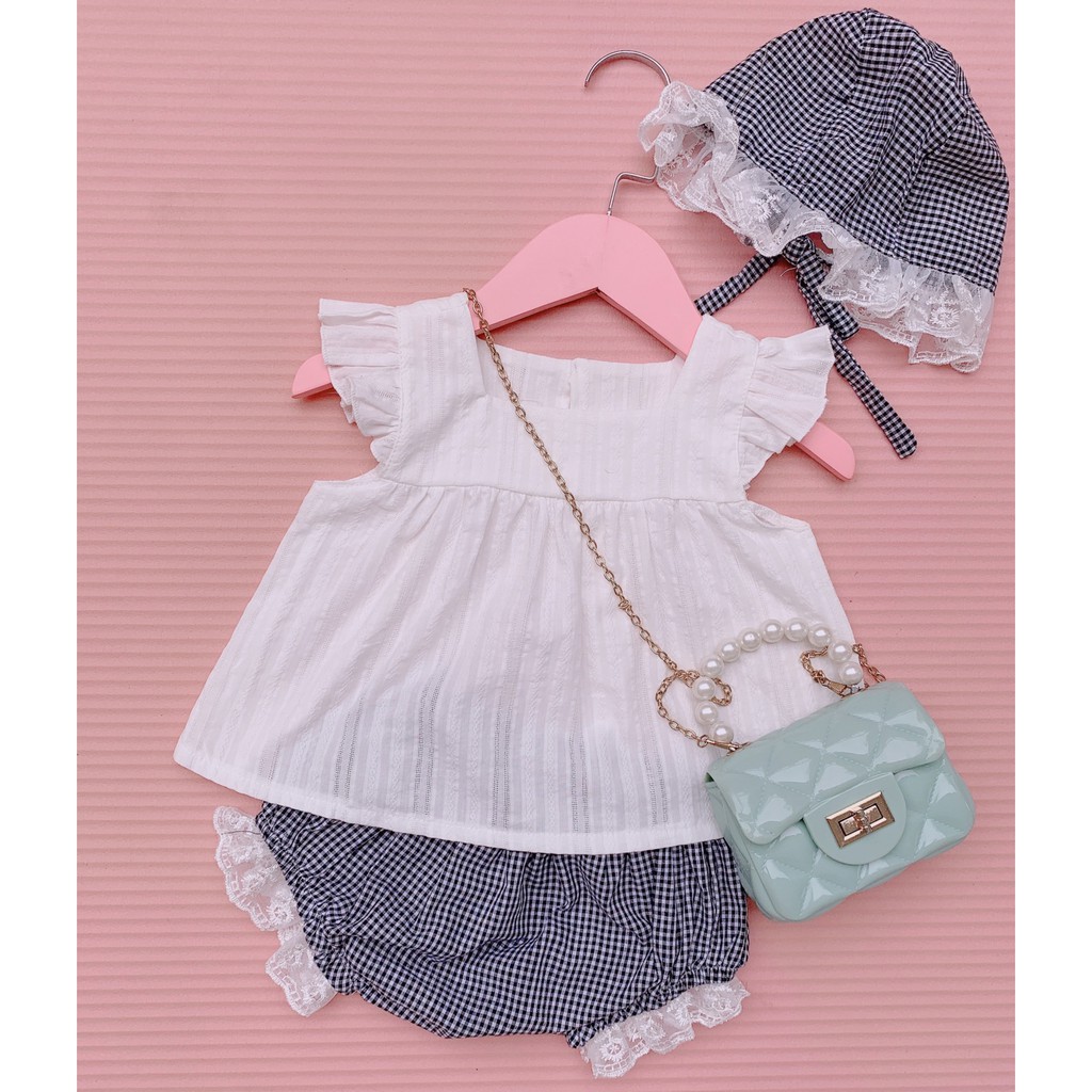 Set bộ đồ 3 chi tiết cho bé gái ⚡ 𝗙𝗥𝗘𝗘𝗦𝗛𝗜𝗣 ⚡ Body suit bé gái - Chất liệu mềm mát và dịu nhé cho da bé