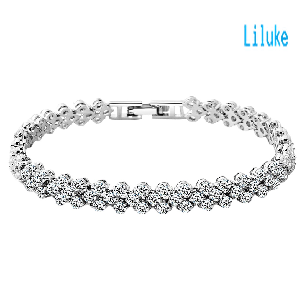 Vòng Tay Hợp Kim Mạ Vàng Trang Trí Đá Zircon Xinh Xắn Cho Nữ