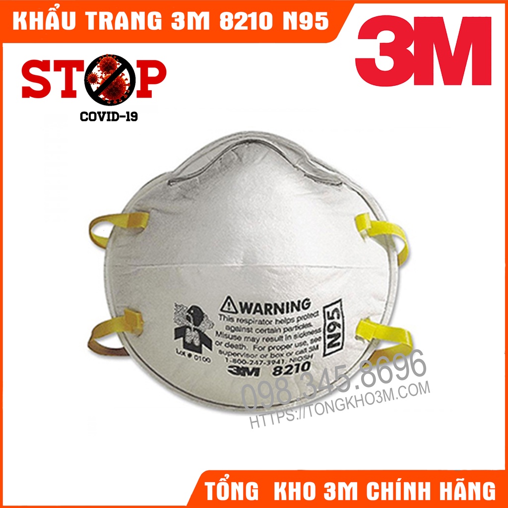 1 Hộp Khẩu Trang 3M 8210/8822 N95 Chống Dịch, Chống Bụi Siêu Mịn, Chống Vi Khuẩn