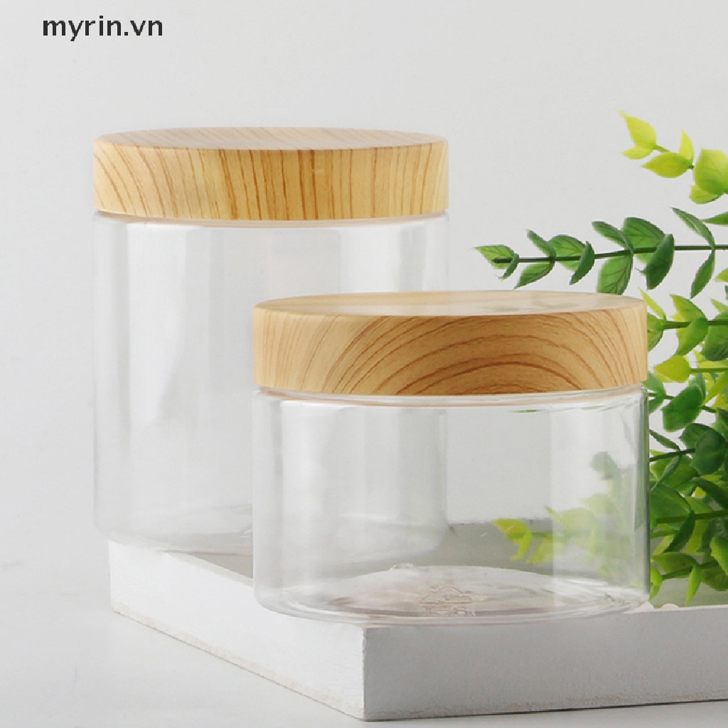 Hộp Nhựa Rỗng Trong Suốt Với Nắp Gỗ Đựng Đồ Tiện Dụng