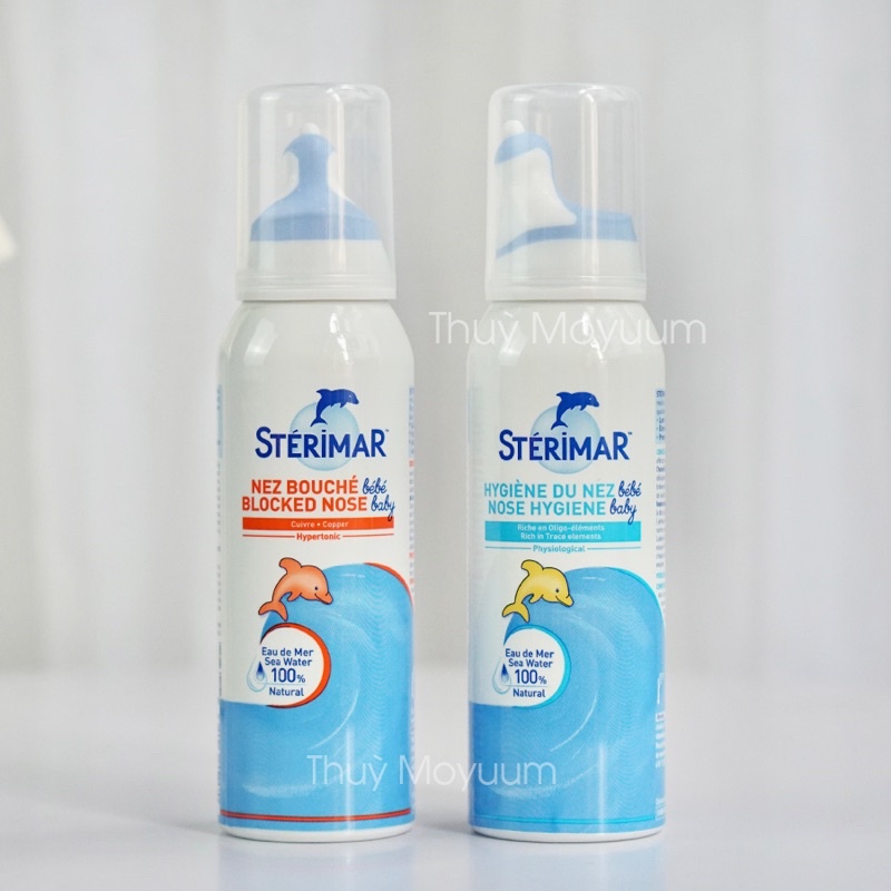 Xịt muối mũi cá heo Sterimar Pháp 100ml Vàng, Cam cho bé