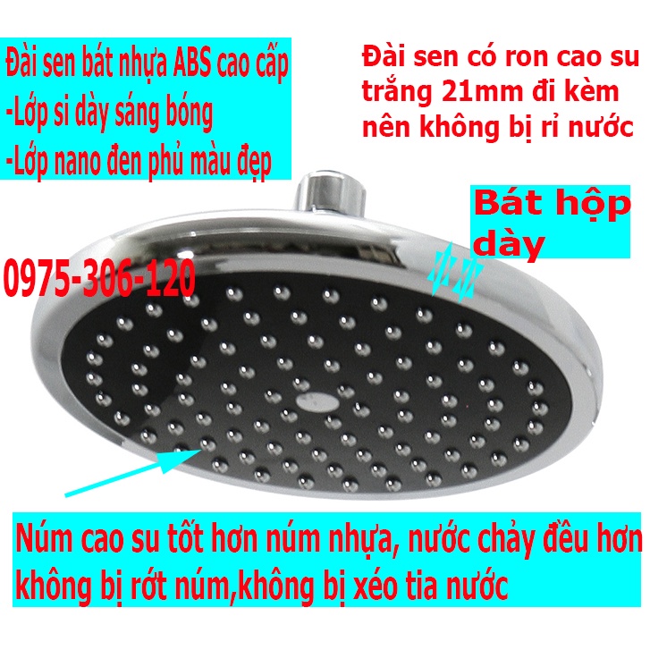 Bát sen Đài của sen cây tắm đứng nóng lạnh chất liệu nhựa ABS cao cấp si bóng chống han gỉ,loại bát hộp dày