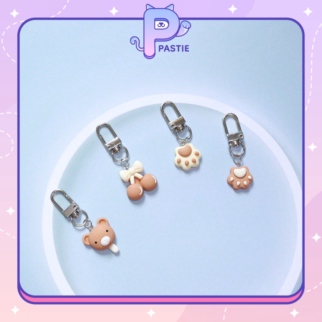 Keyring/móc chìa khoá, airpod, túi xách hình gấu, bàn chân dễ thương