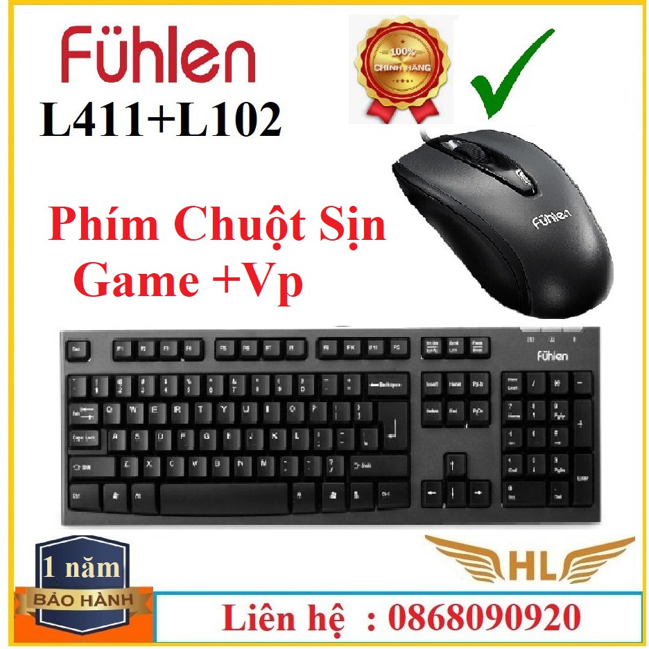 Combo Bàn Phím Chuật Có Dây USB Fuhlen L411+ L102 - Hàng Chính Hãng