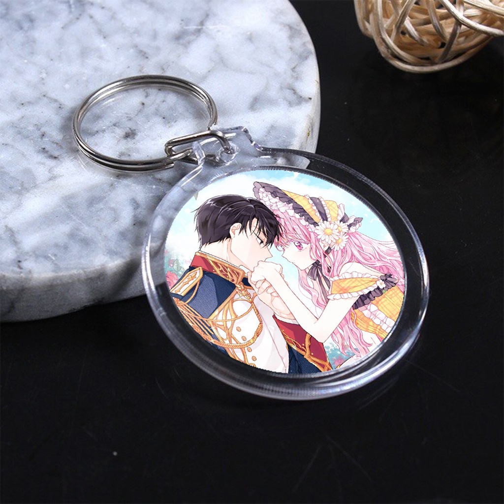 Móc khóa in hình TRỞ THÀNH GIA ĐÌNH CỦA NHÂN VẬT PHẢN DIỆN manhwa anime chibi tiện lợi mica xinh xắn