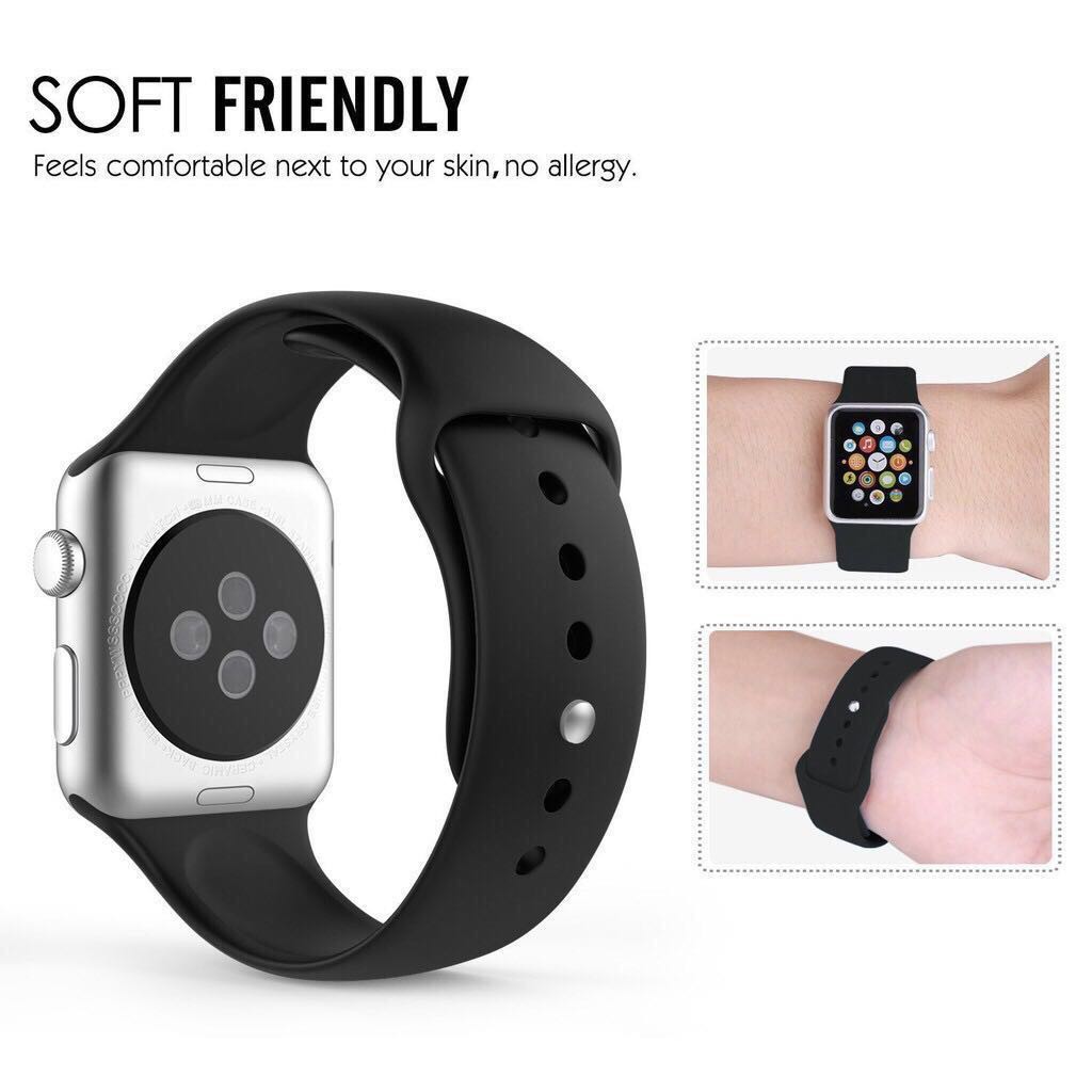 Dây đeo silicone mềm cho đồng hồ thông minh Apple Watch 38/40mm 42/44mm - iWatch Series SE 6/5/4/3/2/1