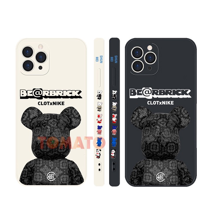 Ốp Lưng IPhone Viền Vuông Hình Gấu BearBrick 6/6plus/7plus/8/8plus/x/xs/11/12/pro/max/plus/promax - Phụ Kiện Tomato