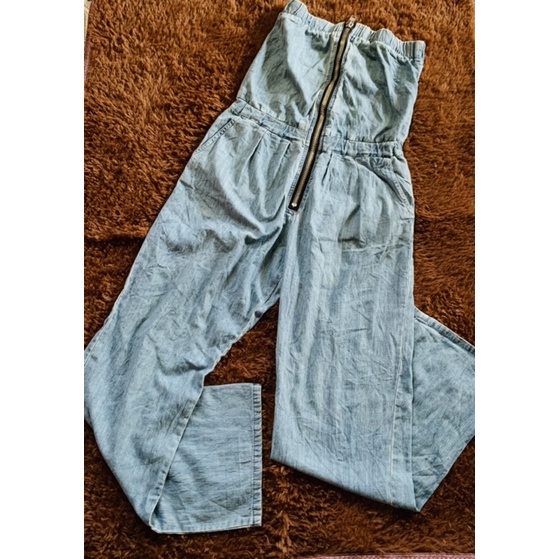 yếm jeans dài