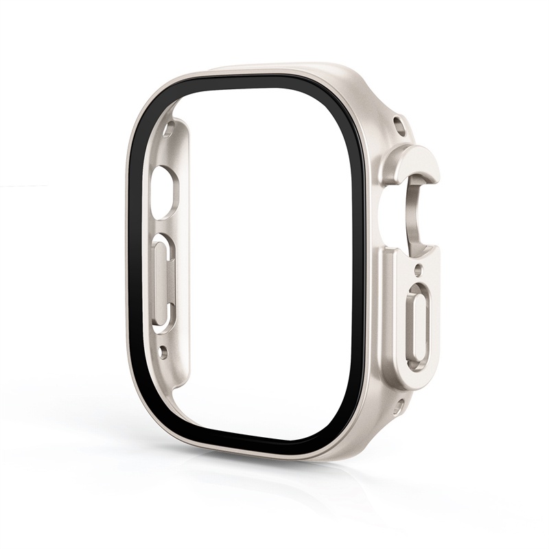 New Starlight Color Bumper Hard Case For Apple Watch 8 7 6 SE 5 4 2 Glass Film PC Protective Cover For iwatch 41mm 40mm 38mm 49mm 42mm 45mm