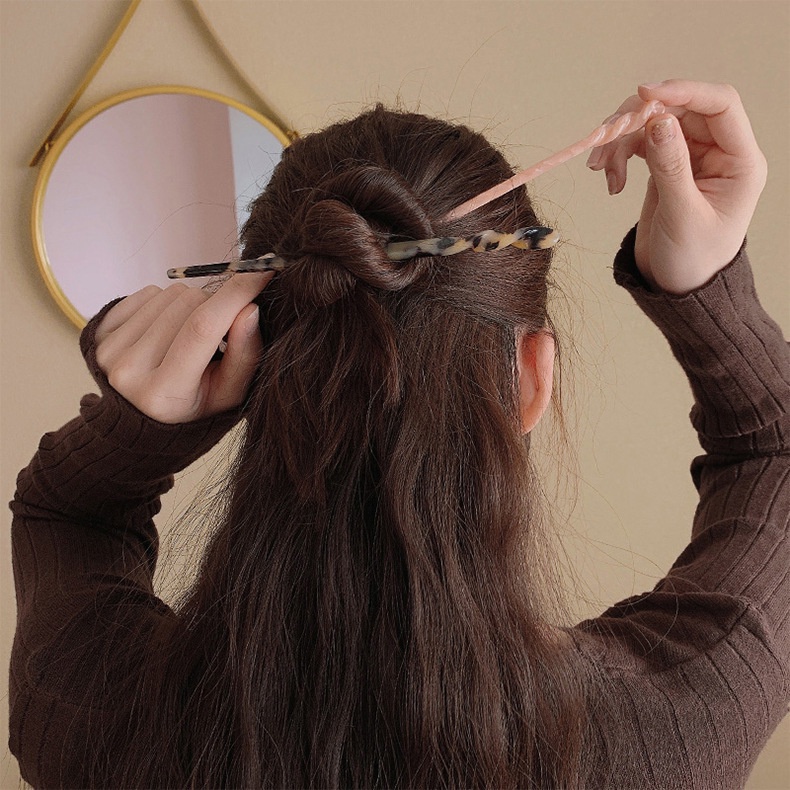 Trâm Cài Tóc Màu Trơn Phong Cách Cổ Điển Thời Trang Hàn Quốc