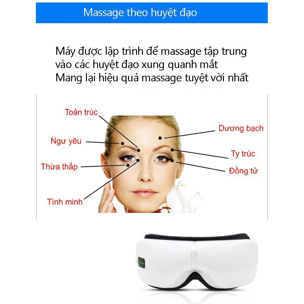 Máy Massage Mắt Thông Minh Rulax phiên bản mới nhất 2021 Trị Mỏi Mắt, Thâm Quầng (Tích Hợp Bluetooth Nghe Nhạc )