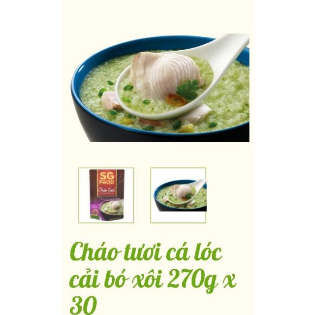 Combo 8 gói cháo tươi với 8 vị cho bé của SG food