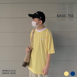 BASIC TEE - LIME - áo thun WEBCO basic màu vàng chanh phối cổ trắng